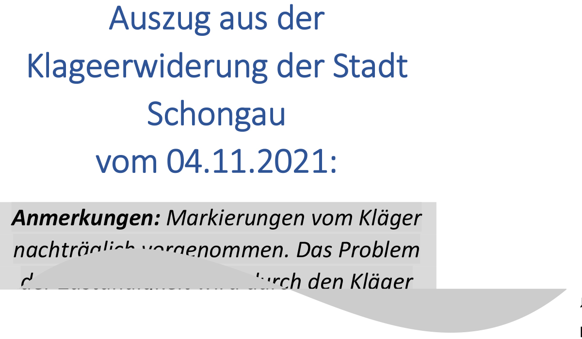 Klageerwiederung der Stadt Schongau - 04.11.2021 - Auszug